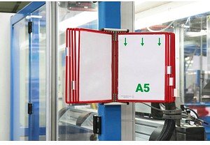 tarifold Wand-Sichttafelsystem 415103 DIN A5 rot mit 10 St. Sichttafeln, 1 St.