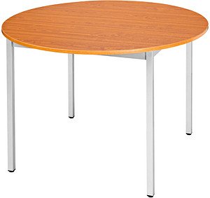 SODEMATUB Mehrzwecktisch kirschbaum, alu rund, Vierkantrohr alu, 110,0 x 110,0 x 74,0 cm