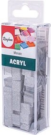 Rayher Mosaiksteine glitter silber Acryl glitter, 1 Pack