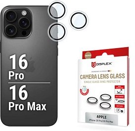 DISPLEX® Camera Lens Glass Kamera-Schutzglas für Apple iPhone 16 Pro, iPhone 16 Pro Max