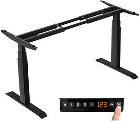 LMG elektrisch höhenverstellbares Schreibtischgestell schwarz ohne Tischplatte, T-Fuß-Gestell schwarz 130,0 - 160,0 x 57...