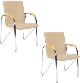 Thumbnail - Nowy Styl Besucherstühle Samba beige Kunstleder, 2 St.