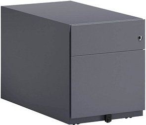 Thumbnail - BISLEY Note Rollcontainer anthrazit 2 Auszüge 42,0 x 77,5 x 49,5 cm