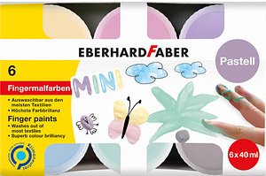 EBERHARD FABER EFA Color Pastell Fingerfarben farbsortiert 6x 40,0 ml, 6 St.