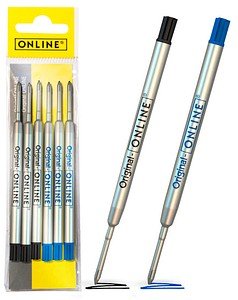 Thumbnail - ONLINE® Kugelschreiberminen M schwarz, blau, 6 St.