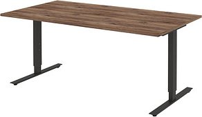 Thumbnail - röhr quantum Schreibtisch eiche rechteckig, T-Fuß-Gestell grau 180,0 x 80,0 cm