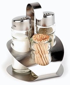 APS Salz- & Pfefferstreuer-Set transparent/silber 4-tlg.