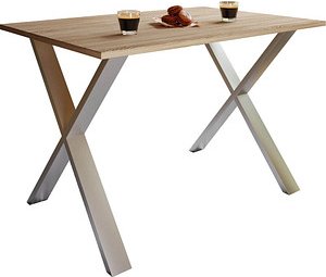 Thumbnail - VCM my home Esstisch Xona sonoma-eiche rechteckig, U-Fuß silber, 110,0 x 50,0 x 76,0 cm