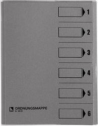 bene Ordnungsmappe 6 Fächer grau, 1 St.