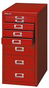 BISLEY MultiDrawer™ L298 Schubladenschrank kardinalrot 8 Schubladen 27,8 x 38,0 x 59,0 cm, 1 St.