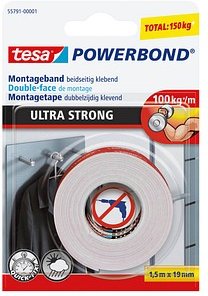 Thumbnail - tesa Montageband POWERBOND ULTRA STRONG doppelseitiges Klebeband 19,0 mm x 1,5 m, 1 Rolle