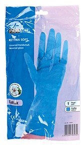 Thumbnail - HYGONORM unisex Gummihandschuhe Bettina Soft blau Größe 9, 1 Paar