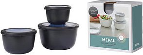 MEPAL Frischhaltedosen-Set Cirqula schwarz 0,5/1,0/2,0 l, 1 Set