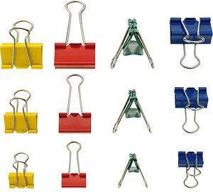 12 WESTCOTT Foldbackklammern farbsortiert
