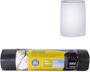 Secolan® Müllbeutel 200,0 l schwarz 45,0 µm, 8 St.