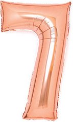 amscan® Folienballon Medium, Zahl 7 rosé, 1 St.