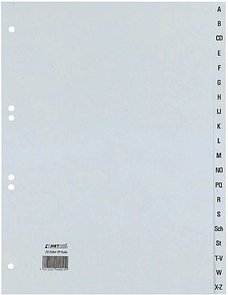 Thumbnail - HETZEL Ordnerregister DIN A4 Vollformat A-Z grau 20-teilig, 1 St.