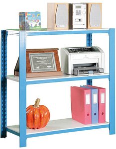 Thumbnail - Simonrack Schwerlastregal OFFICCLICK 3 8435104916827 blau, weiß 90,0 x 40,0 x 100,0 cm