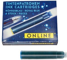 ONLINE® 17113/12 Tintenpatronen für Füller königsblau 6 St.