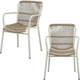 BEST Gartenstühle mit Armlehnen Ives sand, Metall, 2 St.