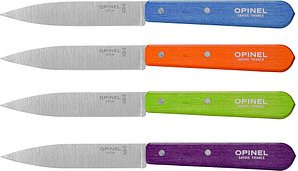 OPINEL Kochmesser silber, blau, silber, grün, silber, orange, silber, violett glatt, Klinge: 9,6 cm, 4 St.