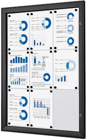 Showdown® Displays Schaukasten schwarz 9x DIN A4 74,1 x 2,3 x 100,4 cm, 1 St.