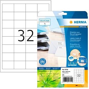 640 HERMA 10702 Recycling Etiketten weiß 48,3 x 33,8 mm