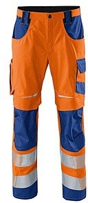 Thumbnail - KÜBLER® unisex Warnschutzhose REFLECTIQ orange, kornblau Größe 58