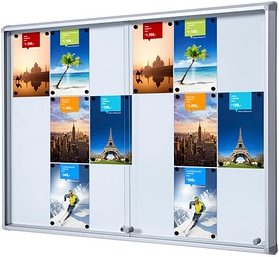 Showdown® Displays Schaukasten SL B1 silber 18x DIN A4