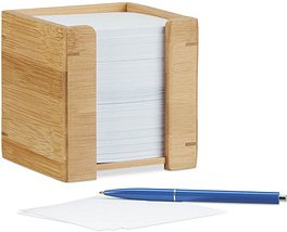 Thumbnail - relaxdays Zettelbox braun inkl. 900 Notizzettel, 1 St.