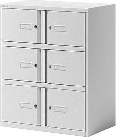 Thumbnail - BISLEY Schließfachschrank Essentials verkehrsweiß YELD0810696, 6 Schließfächer 80,0 x 47,0 x 100,0 cm