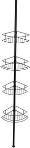 Thumbnail - WENKO Teleskop-Duschregal Dolcedo schwarz 31,0 x 23,0 x 65,0-275,0 cm