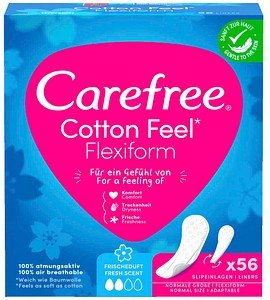 Carefree Slipeinlagen Cotton Feel Flexiform mit Frischeduft für Slip, 56 St.