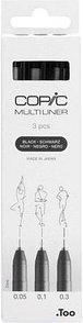 Thumbnail - COPIC® Multiliner Fineliner schwarz 0.05 + 0.1 + 0.3 mm, 3 St.
