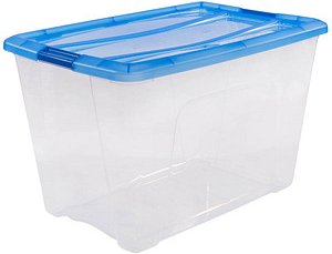 Thumbnail - IRIS Ohyama Clear NTB Aufbewahrungsbox 60,0 l transparent, blau 39,5 x 57,5 x 36,5 cm