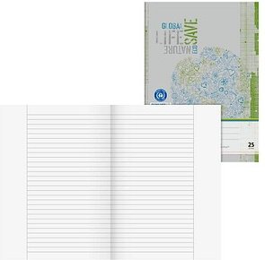 BRUNNEN Schulheft Recycling Lineatur 25 liniert DIN A4 Außenrand, 16 Blatt
