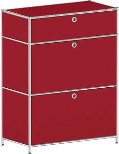viasit System4 Schubladenschrank rubinrot 1 Schublade 77,9 x 40,4 x 99,35 cm