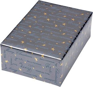 JUNG SCHÖNER VERPACKEN Geschenkpapier Brighton Schrift grau, 20,0 m