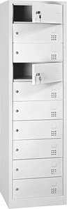 Gürkan Schließfachschrank verkehrsweiß 111524, 10 Schließfächer 50,0 x 50,0 x 180,0 cm