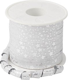 PRÄSENT Geschenkband Glitter Star mattglänzend silber 10,0 mm x 100,0 m