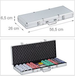 relaxdays Pokerkoffer Kartenspiel