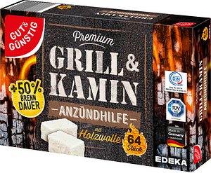 GUT&GÜNSTIG Kamin- & Grillanzünder Premium weiß, 64 St., 64 Stück
