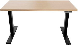 Thumbnail - BISLEY E-WonderTech elektrisch höhenverstellbarer Schreibtisch kendal eiche rechteckig, T-Fuß-Gestell schwarz 180,0 x 80...