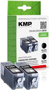 KMP C81D schwarz Druckerpatronen kompatibel zu Canon PGI-525 BK Twinpack, 2er-Set