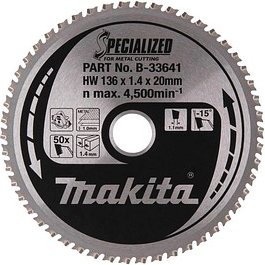 makita B-33641 SPECIALIZED Kreissägeblatt 136,0 mm, 50 Zähne