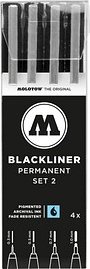 Thumbnail - MOLOTOW BLACKLINER SET 2 Fineliner-Set schwarz, 4 St.