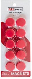 ALLboards Magnet rot, Kunststoff Ø 2,0 x 0,6 cm, 10 St.