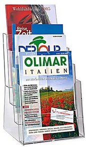 helit Tischprospekthalter transparent DIN A4 4 Fächer