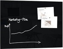 Thumbnail - SIGEL Glas-Whiteboard Artverum, Ecken gefasert/poliert, magnetisch, inkl. 3 x Neodym-Magnete, B 1000 x T 15 x H 650 mm, ...