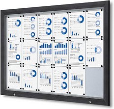 Showdown® Displays Schaukasten Premium grau 18x DIN A4 146,5 x 4,7 x 106,7 cm, 1 St.